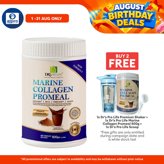Dr's Pro Life Marine Collagen PROMEAL 800g | Improve Skin Elasticity & Texture with France Chocolate Dr's Pro Life