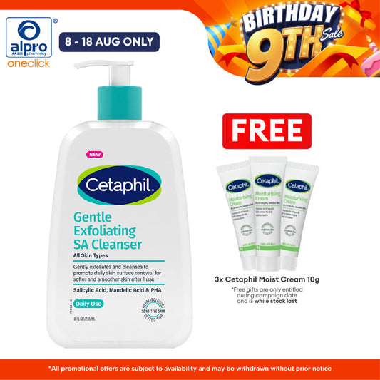 Cetaphil Gentle Exfoliating SA Cleanser 236mL | Remove Pore Clogging Buildup Cetaphil