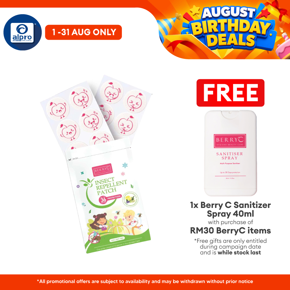 BerryC Insect Repellent Patch 12s | Natural Ingredients Insect Repeller Berry C