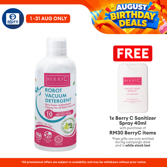 BerryC Robot Vacuum Detergent 300mL | Degrease & Zero Foam Formula Berry C