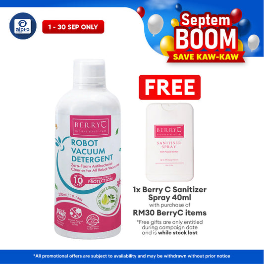 BerryC Robot Vacuum Detergent 300mL | Degrease & Zero Foam Formula Berry C