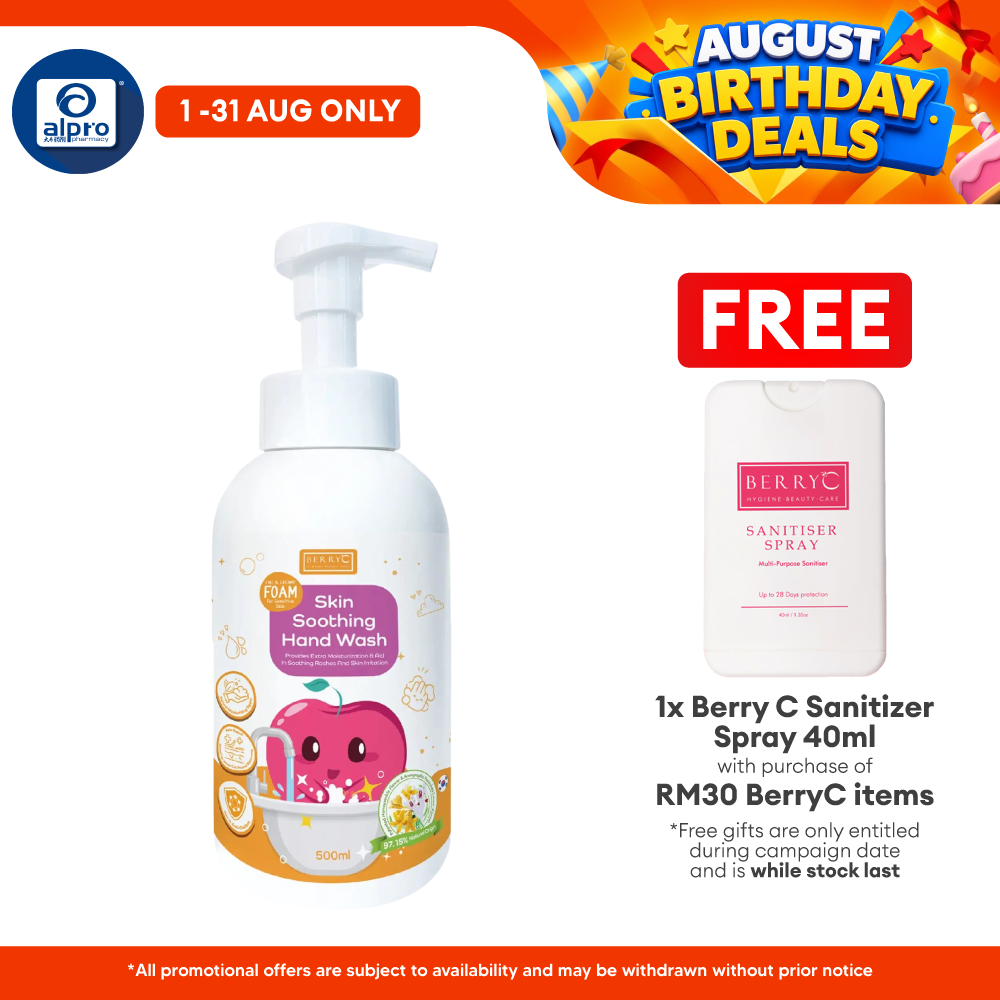 BerryC Skin Soothing Hand Wash 500mL | Suitable For Dry Skin Berry C