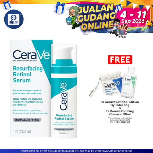 CeraVe Resurfacing Retinol Serum 30mL | Effective To Reduce Post-Acne Marks Cerave