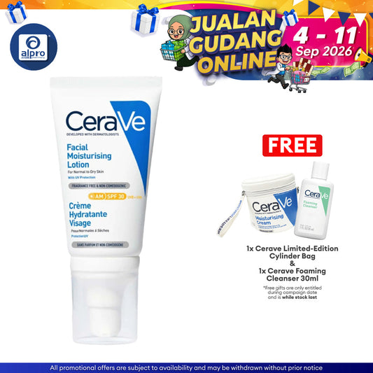 CeraVe Facial Moisturising AM SPF30 50mL | Daily Lightweight Facial Moisturiser Cerave