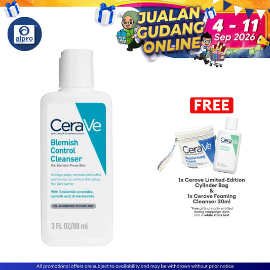 CeraVe Acne Blemish Control Cleanser 88mL | Reduce Blackheads & Improve Pores Cerave