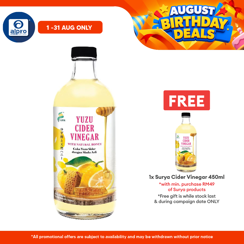 Surya Yuzu Cider Vinegar 450mL | Aids Weight Management Surya