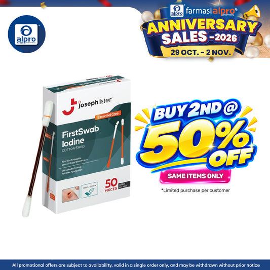 Josephlister Firstswab Iodine Cotton Swab 50s | Easy To Use