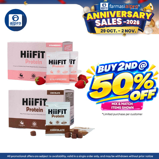 HiiFiT Hii-K Protein (Strawberry/ Chocolate) 30g ×14s | Post-Exercise Recovery & Energy Balance