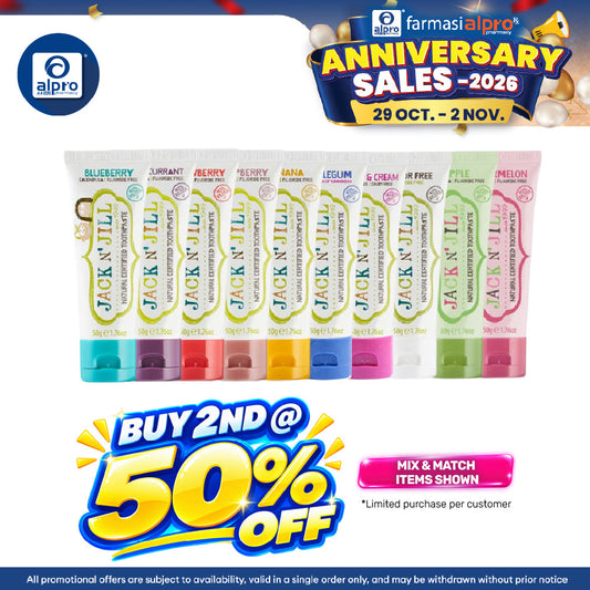 Jack N' Jill Natural Certified Toothpaste (Assorted) 50g | Soothe Gums & Prevent Tooth Decay