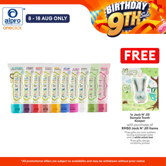 Jack N' Jill Natural Certified Toothpaste (Assorted) 50g | Soothe Gums & Prevent Tooth Decay Jack N Jill