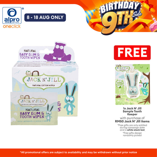 Jack N' Jill Natural Baby Gum & Tooth Wipes - 25 Pack | Supports Healthy & Strong Gums Jack N Jill