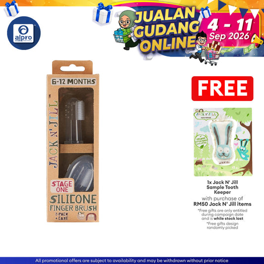 Jack N' Jill Stage 1 Silicone Finger Brush - 2 Pack Set | Gentle On Gums & Safe Silicone Jack N Jill