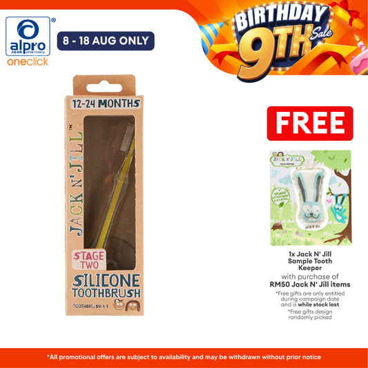 Jack N' Jill Stage 2 Silicone Toothbrush | Medical Food Grade Silicone Jack N Jill