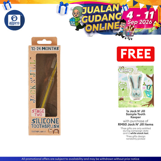 Jack N' Jill Stage 2 Silicone Toothbrush | Medical Food Grade Silicone Jack N Jill