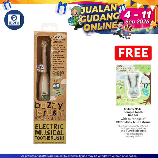 Jack N' Jill Kids Electric Musical Toothbrush Buzzy Brush (3+ Years) | Fun & Enjoyable Brushing Experience Jack N Jill
