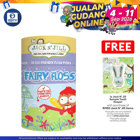 Jack N' Jill Fairy Floss Dental Flossers - 30 Pieces | Helps to Prevent Cavities Jack N Jill