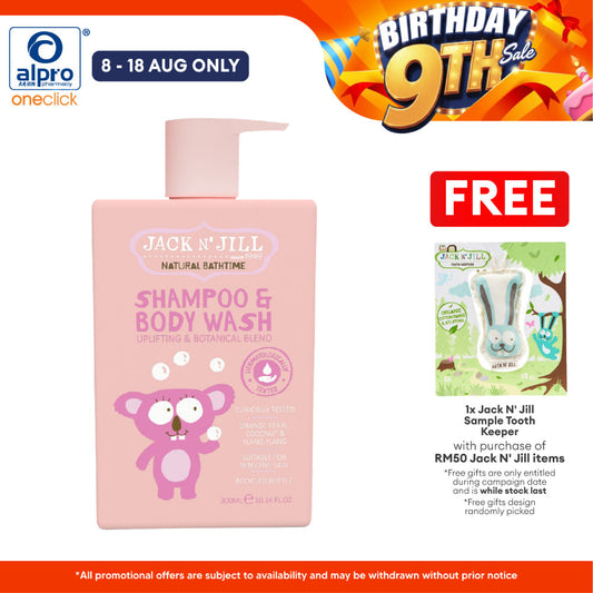 Jack N' Jill Shampoo & Body Wash - Natural 300mL | Uplifting Aromatherapy Scent Jack N Jill
