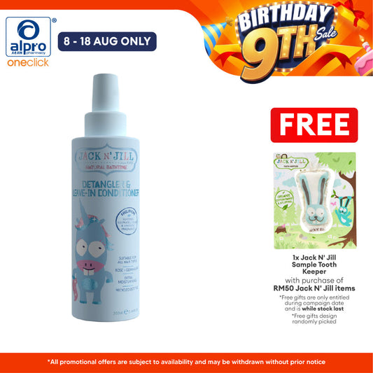 Jack N' Jill Detangler & Leave-In Conditioner - Natural 200mL | Suitable for All Hair Type Jack N Jill