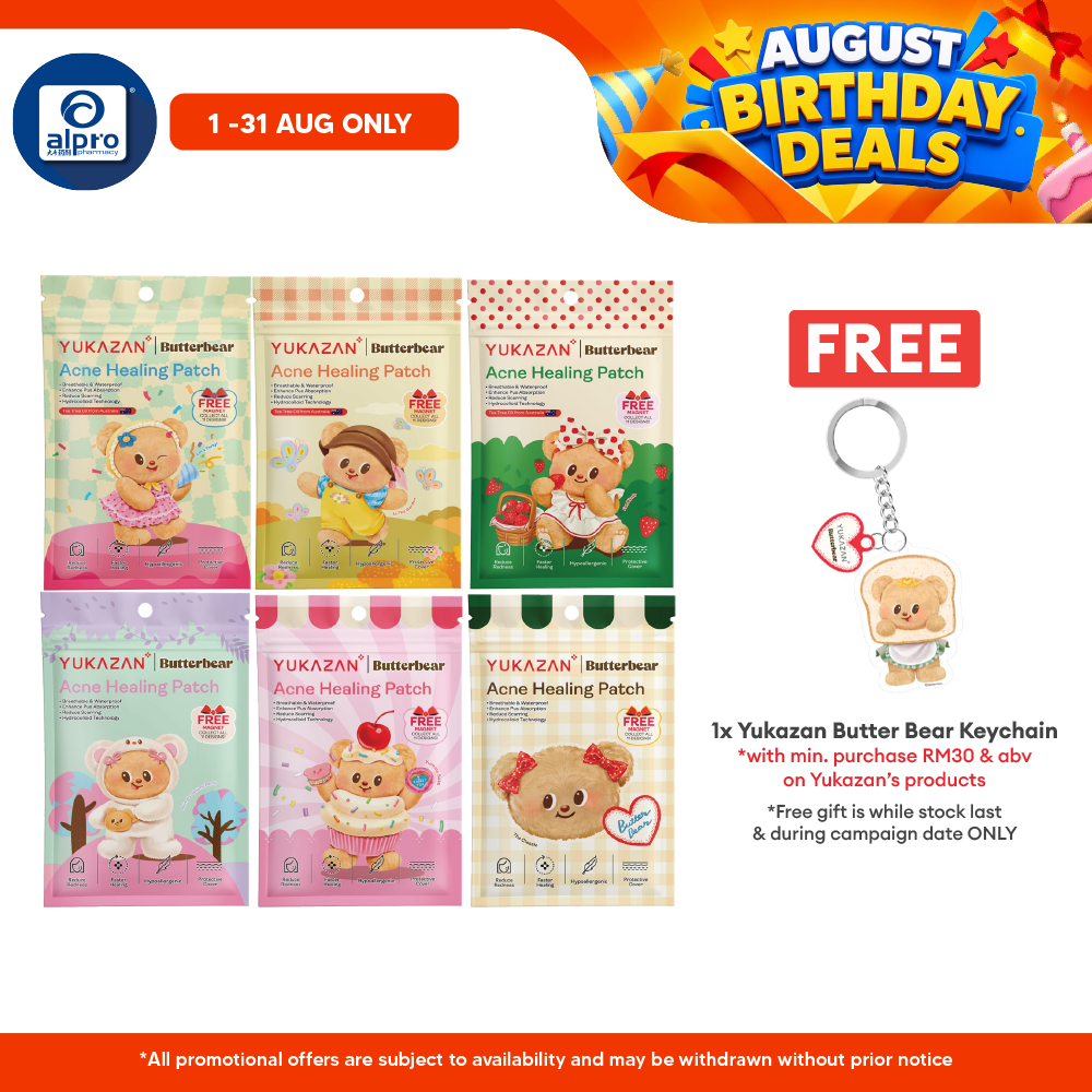 Yukazan Butterbear Acne Healing Patch (Classic/ Bakery/ Animal/ Picnic/ Party/ Garden) 20s | Less Scarring & Waterproof Yuka Zan