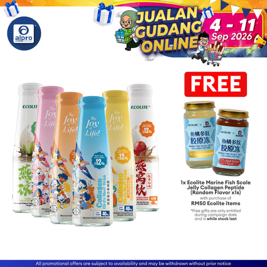 Ecolite Collagen Bird's Nest Drink (Original/ Osmanthus/ White Peach/ Longan/ Herbal Tea/ Red Dates) 250mL Ecolite