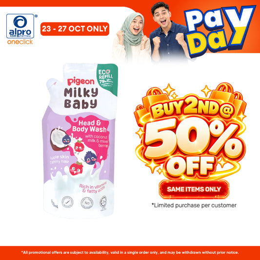 Pigeon Milky Baby Head and Body Wash 600mL Refill | Mild & Gentle Head & Body Wash