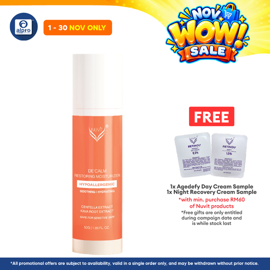 Nuvit De'Calm Restoring Moisturizer 50mL | Calms Irritated Skin & Improve Skin