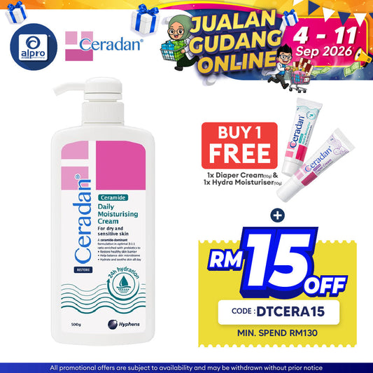 CERADAN Daily Moisturising Cream 500g | Hydrate and Soothe Ceradan