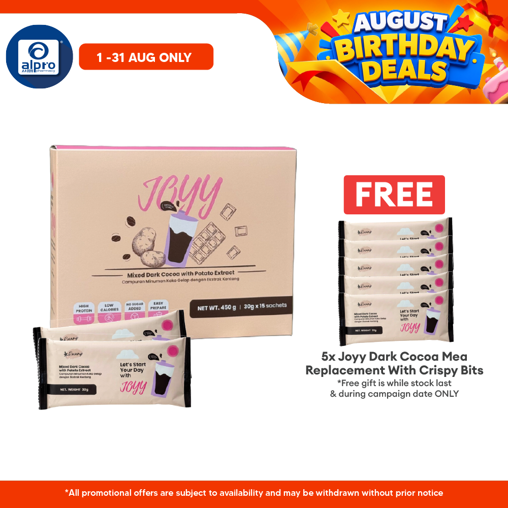 Joyy Dark Cocoa Meal Replacement with Crispy Bits 15s | Fulfilling Light Drink with Crunchy Bits JOYY