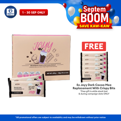 Joyy Dark Cocoa Meal Replacement with Crispy Bits 15s | Fulfilling Light Drink with Crunchy Bits JOYY