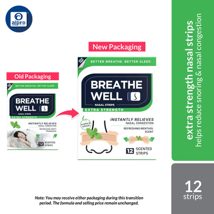 Breathe Well Extra Strength 12s | Reduce Snoring & Nasal Congestion