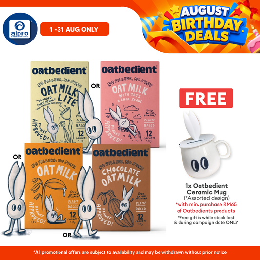 Oatbedient Oat Milk (Oat Milk/ Chocolate Oat Milk/ Oats & Chia Seeds/ Lite) 12s | Smooth, Creamy & Natural Sweet Oatbedient