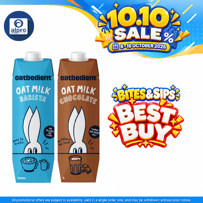 Oatbedient Oat Milk (Barista/ Chocolate) 1L | Smooth & Creamy with Natural Sweet