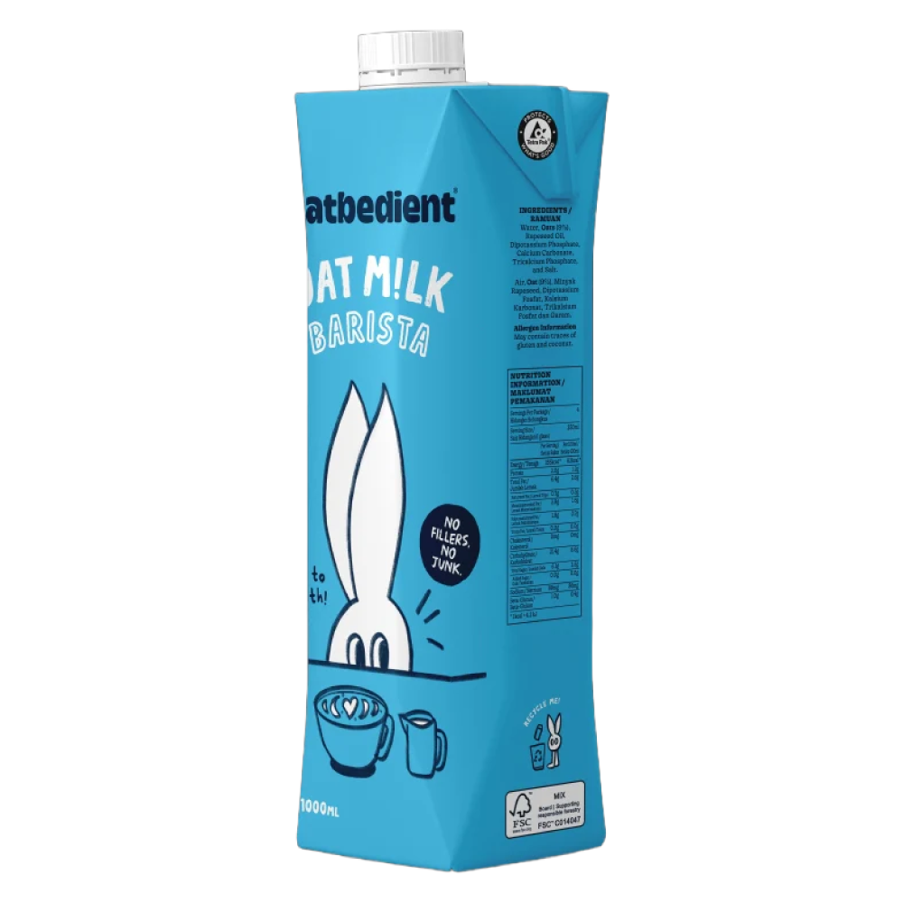Oatbedient Oat Milk (Barista/ Chocolate) 1L | Smooth & Creamy with Natural Sweet Oatbedient
