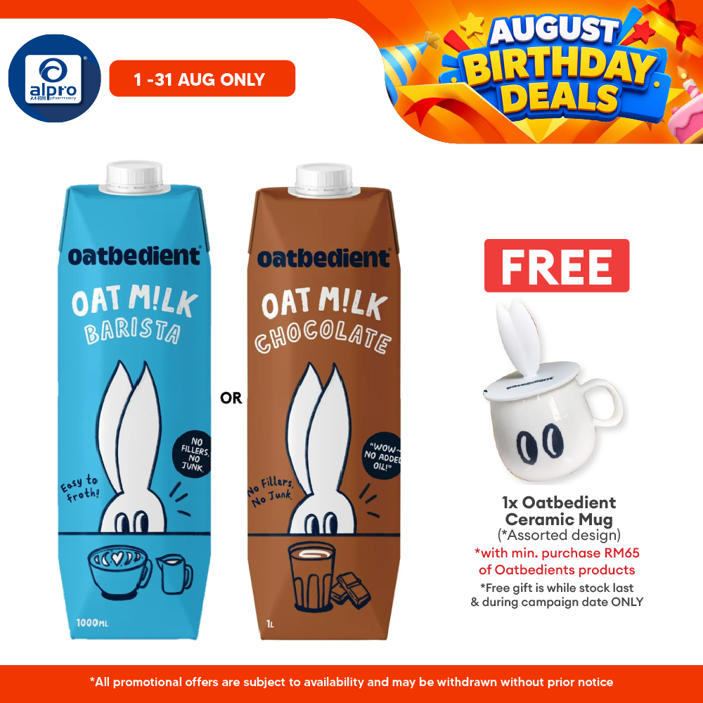 Oatbedient Oat Milk (Barista/ Chocolate) 1L | Smooth & Creamy with Natural Sweet Oatbedient