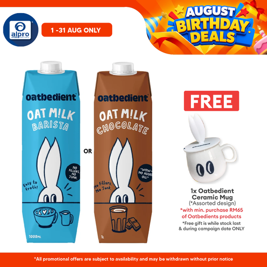 Oatbedient Oat Milk (Barista/ Chocolate) 1L | Smooth & Creamy with Natural Sweet Oatbedient