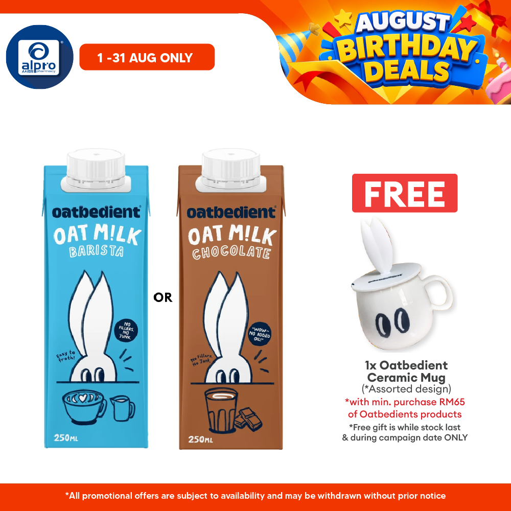 Oatbedient Oat Milk (Barista/ Chocolate) 250ml | Smooth & Creamy with Natural Sweet Oatbedient