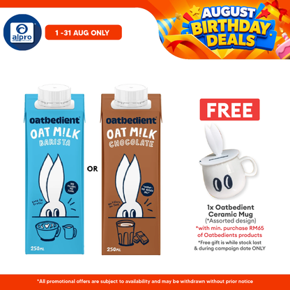 Oatbedient Oat Milk (Barista/ Chocolate) 250ml | Smooth & Creamy with Natural Sweet Oatbedient