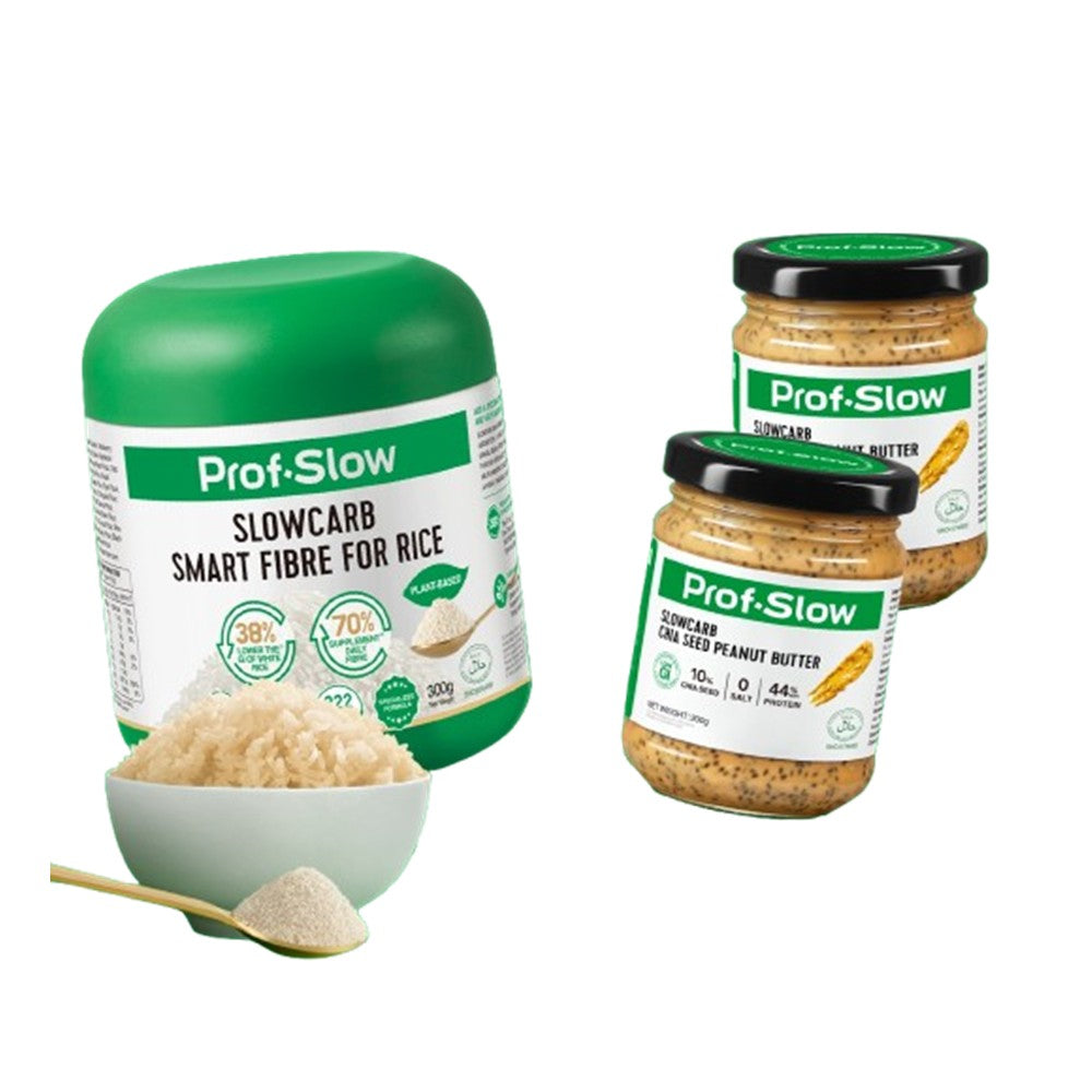 Prof. Slow Smart Fibre for Rice 300g + Prof. Slow Chia Seed Peanut Butter 200g Prof. Slow