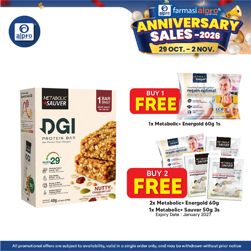Metabolic Sauver DGI Protein Bar 40g 6s | Balanced Nutrition