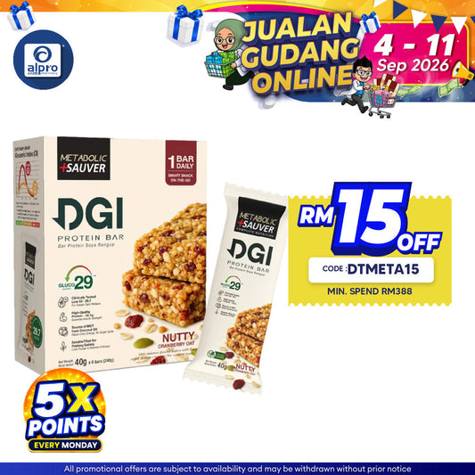 Metabolic+ Sauver DGI Protein Bar 40g 6s | Balanced Nutrition Metabolic