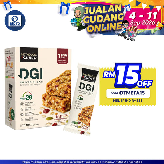 Metabolic+ Sauver DGI Protein Bar 40g 6s | Balanced Nutrition Metabolic