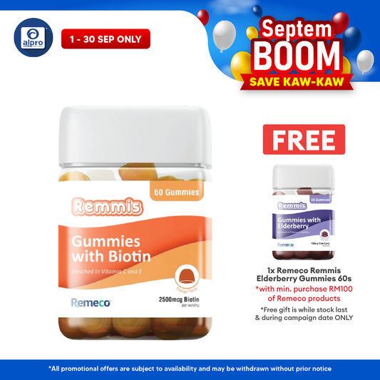 Remeco Remmis Biotin Gummies 60s | Support Hair, Skin & Nails Growth Remeco
