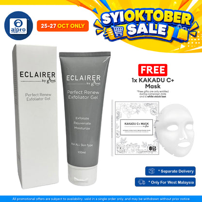 GREENS Eclairer Perfect Renew Exfoliator Gel 100mL | Rejuvenate Skin & Feel Fresh and Clean