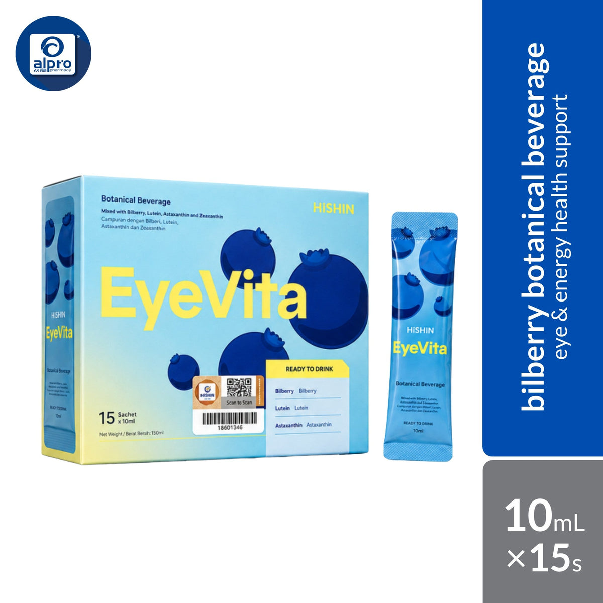 HISHIN EyeVita Botanical Beverage 15S | With Pre-Biotic HISHIN