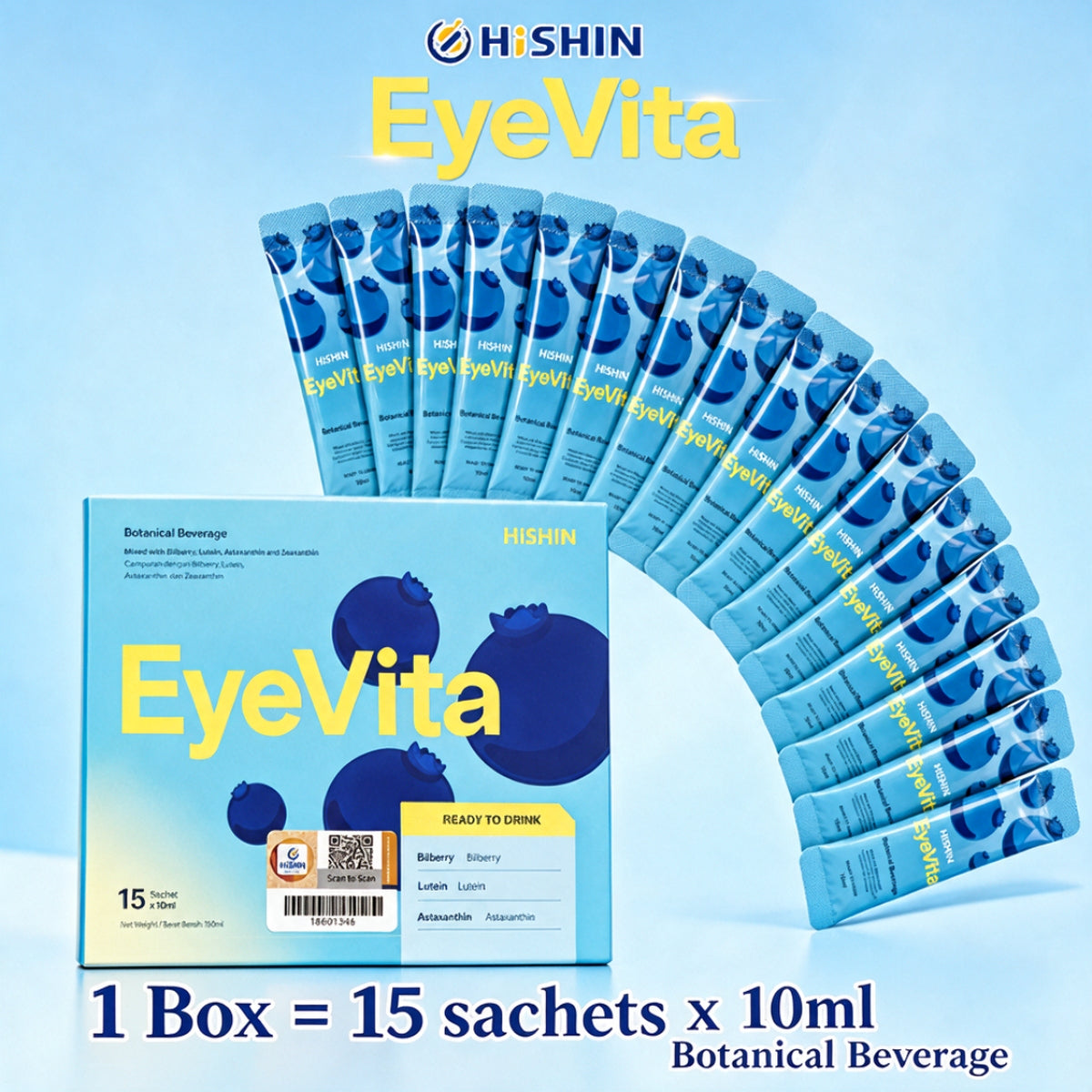 HISHIN EyeVita Botanical Beverage 15S | With Pre-Biotic HISHIN