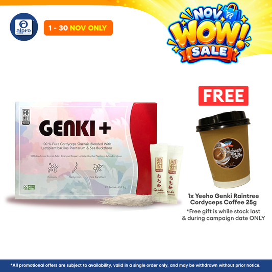 Yeeho Genki+ Cordyceps Overall Tonic Powder 20s | Rejuvenate Body Energy & Enhance Sleep Quality