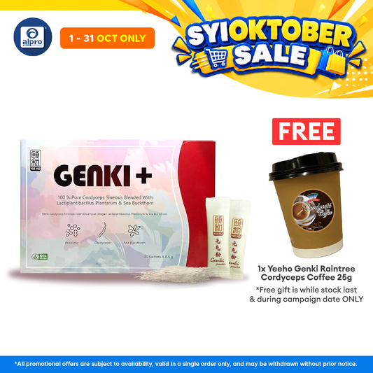 Yeeho Genki+ Cordyceps Overall Tonic Powder 20s | Rejuvenate Body Energy & Enhance Sleep Quality