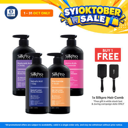 SilkPro Premium Micellar Shampoo (Dandruff Control/ Soft & Smooth/ Damage Care/ Hair Fall Control) 500mL