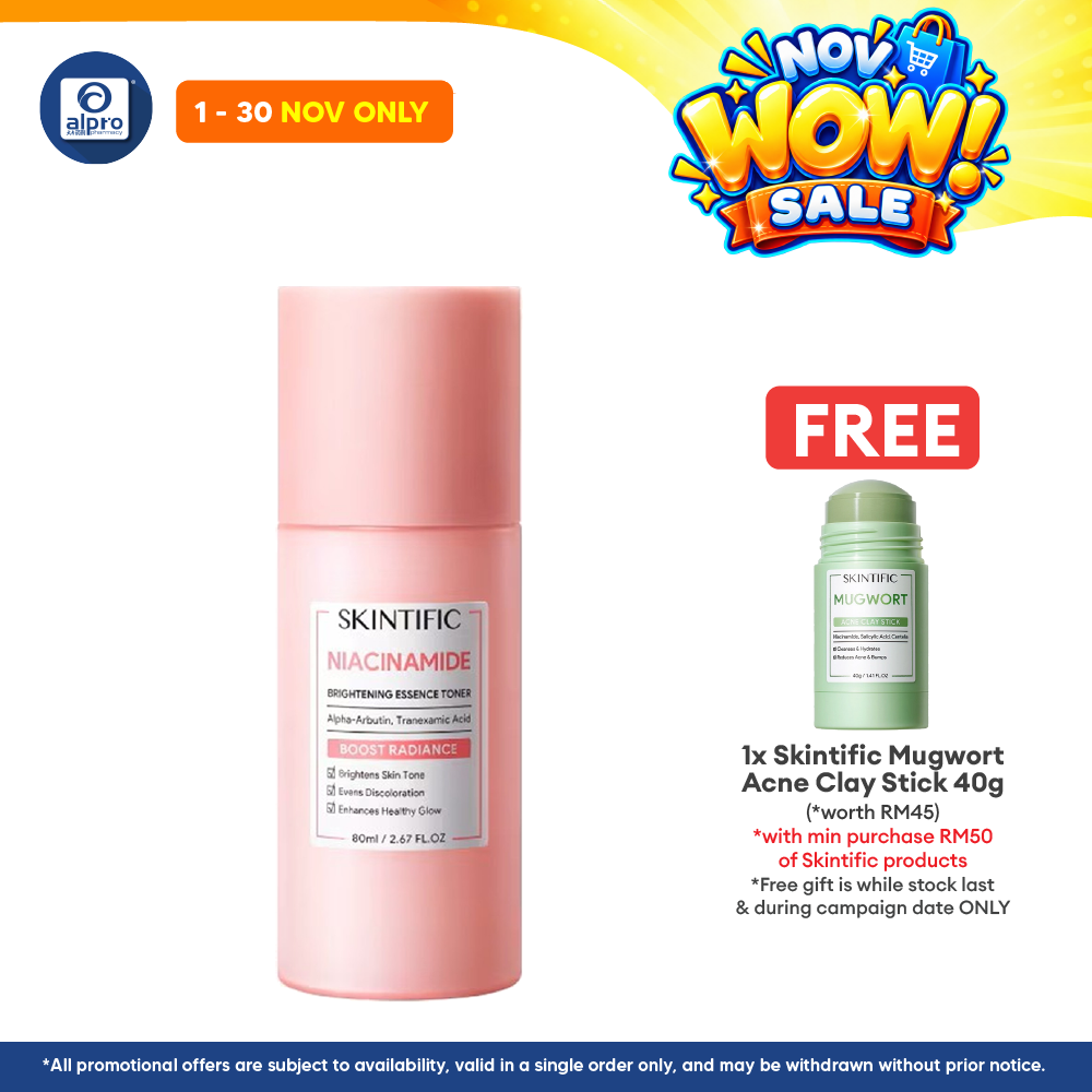 Skintific Niacinamide Brightening Essence Toner 80mL | Maximum Hydration Fresh Feeling