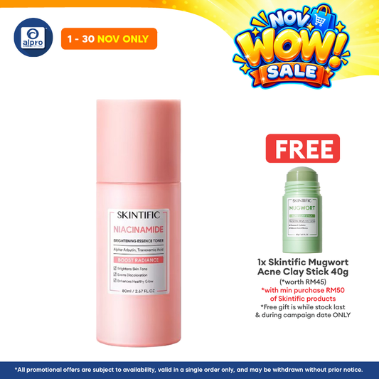 Skintific Niacinamide Brightening Essence Toner 80mL | Maximum Hydration Fresh Feeling
